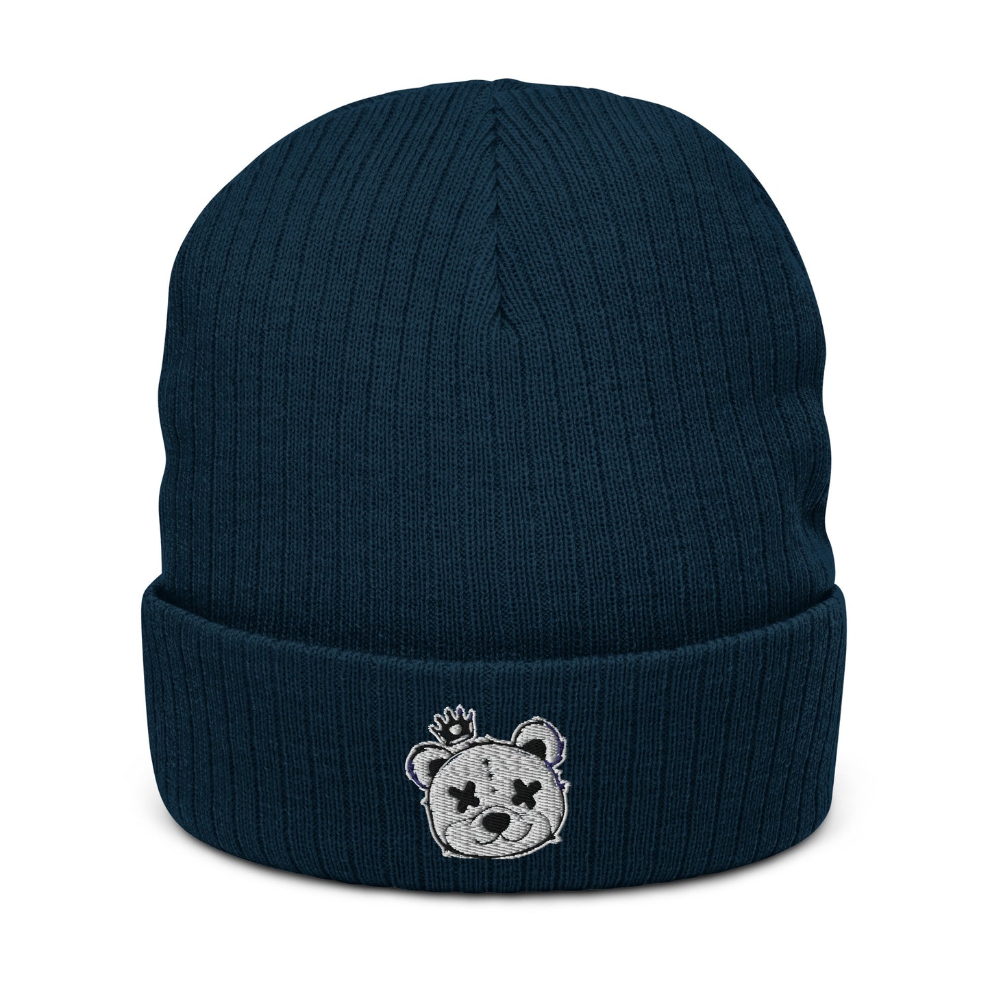 Embroidered Ribbed Knit Beanie