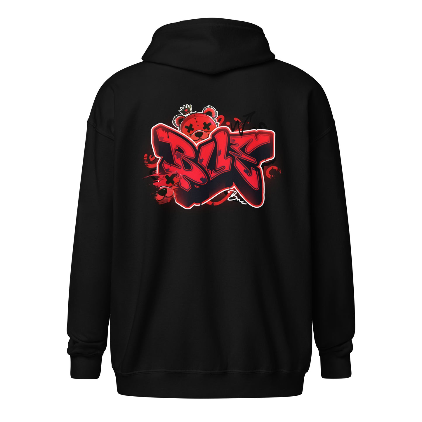 NEW Zip-Up Hoodie RED (Printed Designs)