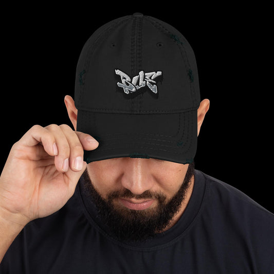 Distressed Baseball Cap (Embroidered Design)