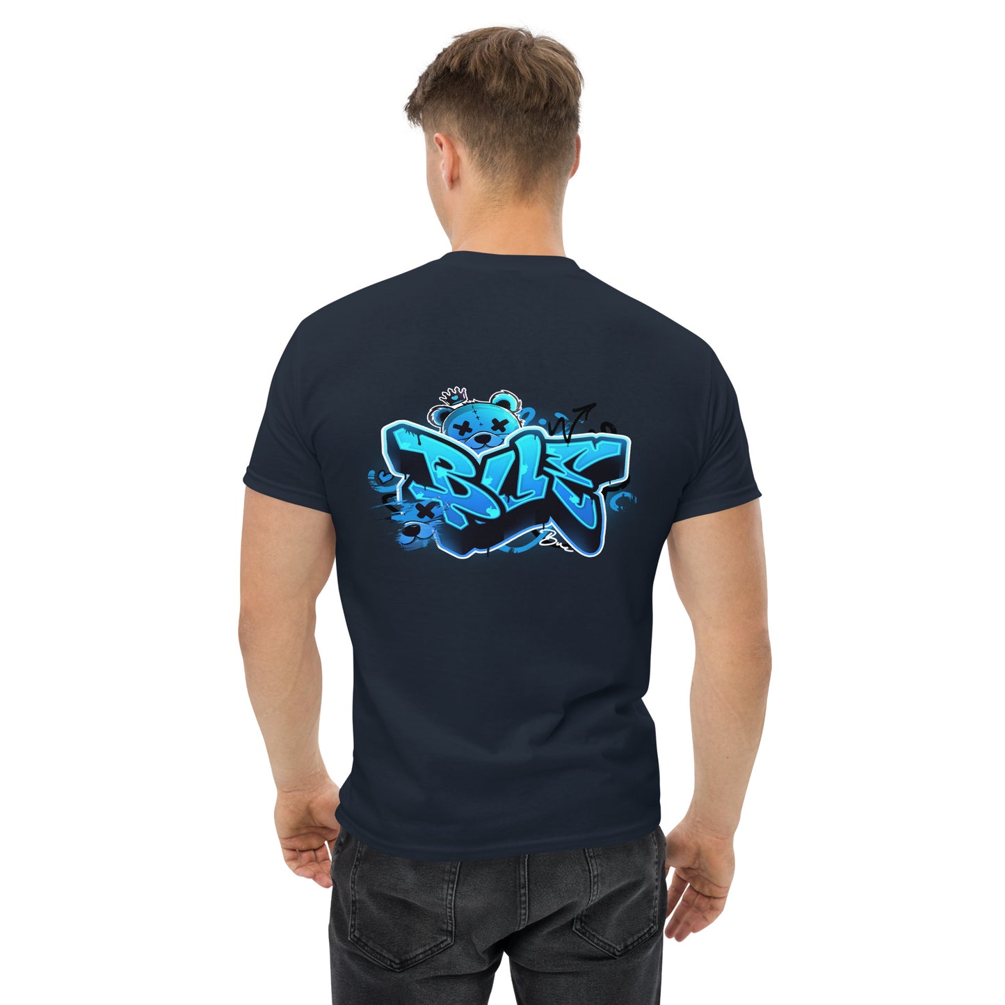 Classic Tee - BLUE v1 (front and back designs)