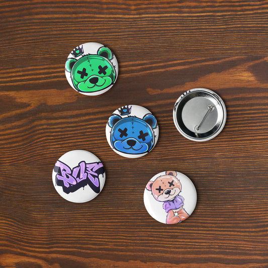 Set of pin buttons