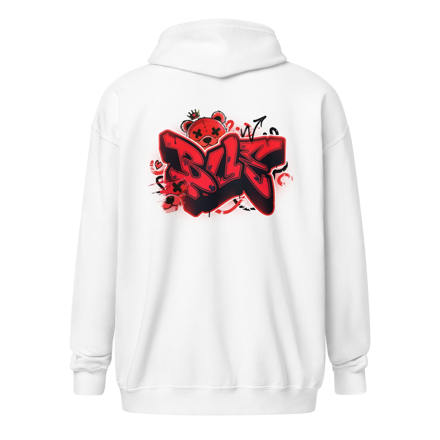NEW Zip-Up Hoodie RED (Printed Designs)